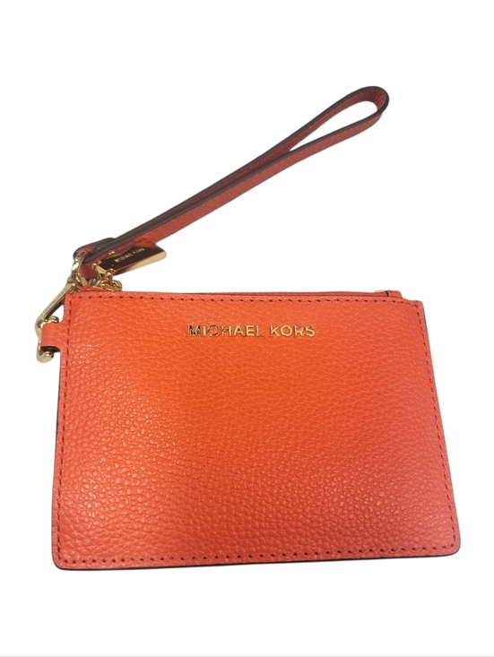 MICHAEL Michael Kors Handbags - NWT Michael Kors Optic Orange Small Pebbled Leather Coin Purse Wristlet Wallet
